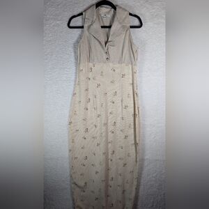 87-Elegant Cream Sleeveless Maxi Dress